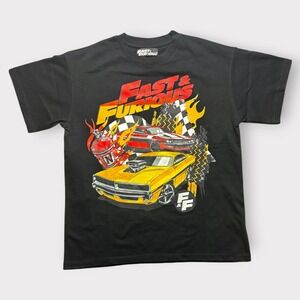 Reason Brand Fast & Furious Graphic T-Shirt Mens Medium Black Racing Muscle Car‎